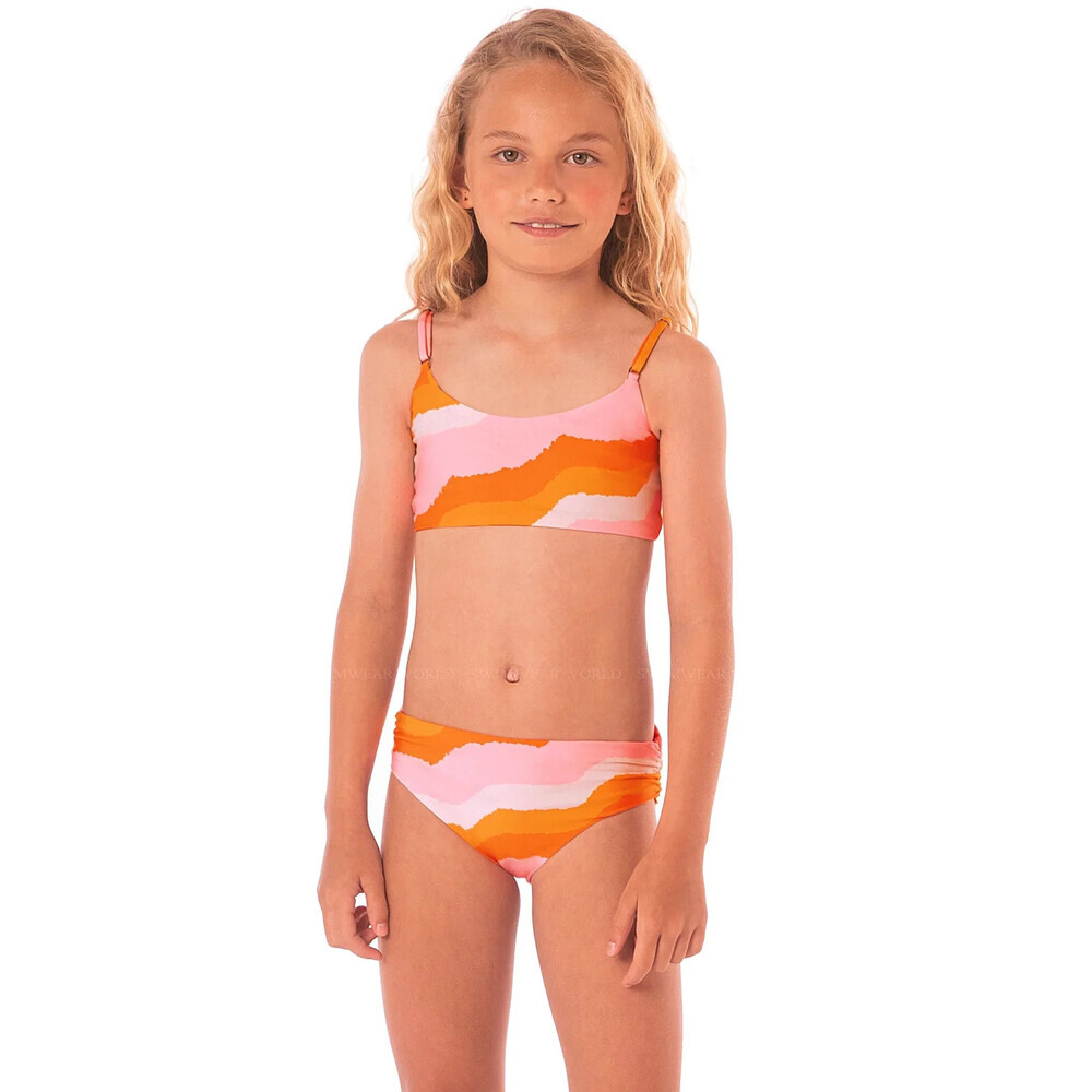Maaji Holbox Bikini Set Kids 14 Paradiso Waves Mid Rise Adjustable Strap RED244